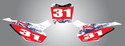 AUSSIE PRIDE Custom Number Plate Graphics for Honda CRF 110 (2013-2018)