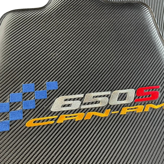 Floor Mats for McLaren 650S (2014-2019) - Black Tailored Carbon Fiber Leather