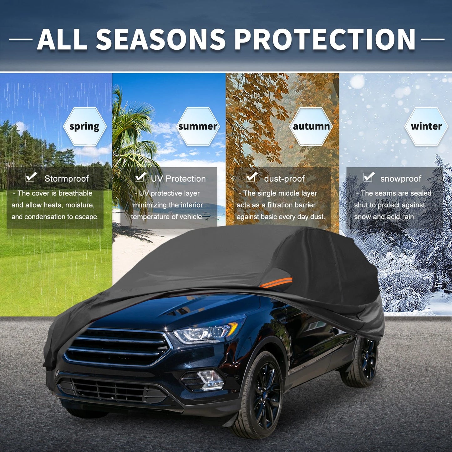 Waterproof 210D-PU Car Cover for Ford Escape (2001-2023)