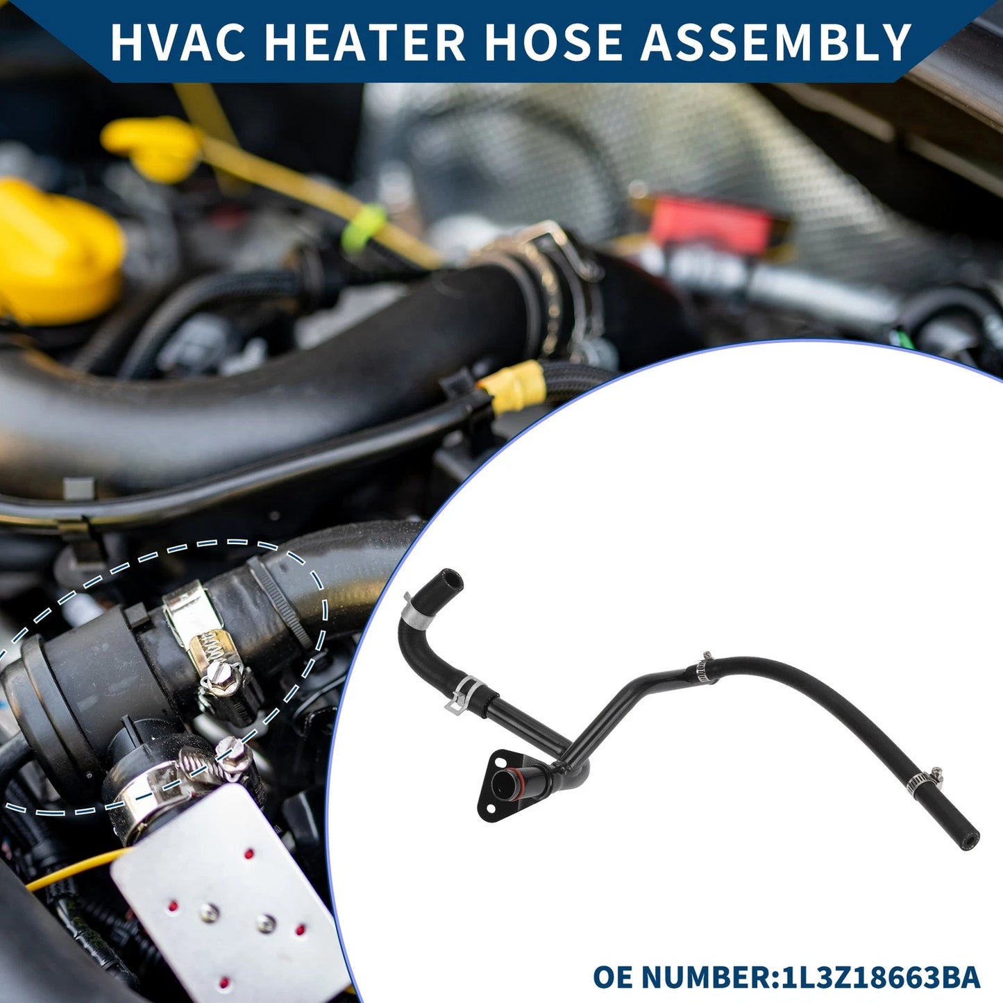 HVAC Heater Hose Assembly for Ford E-150 Club Wagon (2001-2005)