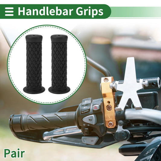 1x 25mm Hand Grips for Motorcycle TPU Black