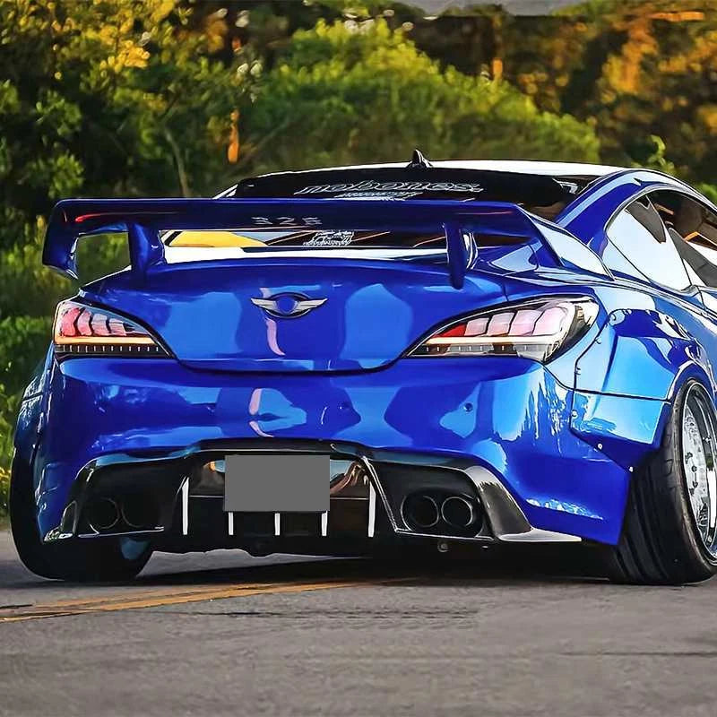 Real Carbon Fiber Rear Diffuser Bumper Lip for Hyundai Genesis Coupe 2009-2016