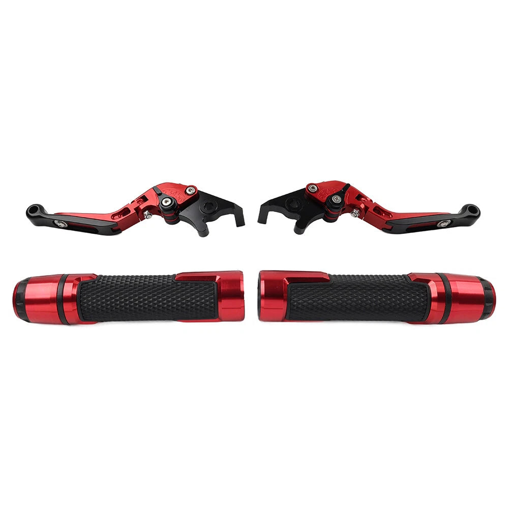Red Extendable Brake Clutch Levers Grips Set for BMW R1200GS (2004-2012)