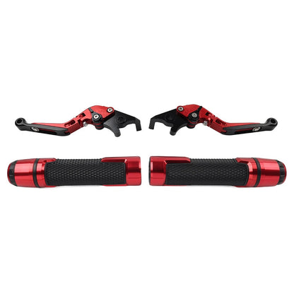 Red Extendable Brake Clutch Levers Grips Set for BMW R1200GS (2004-2012)