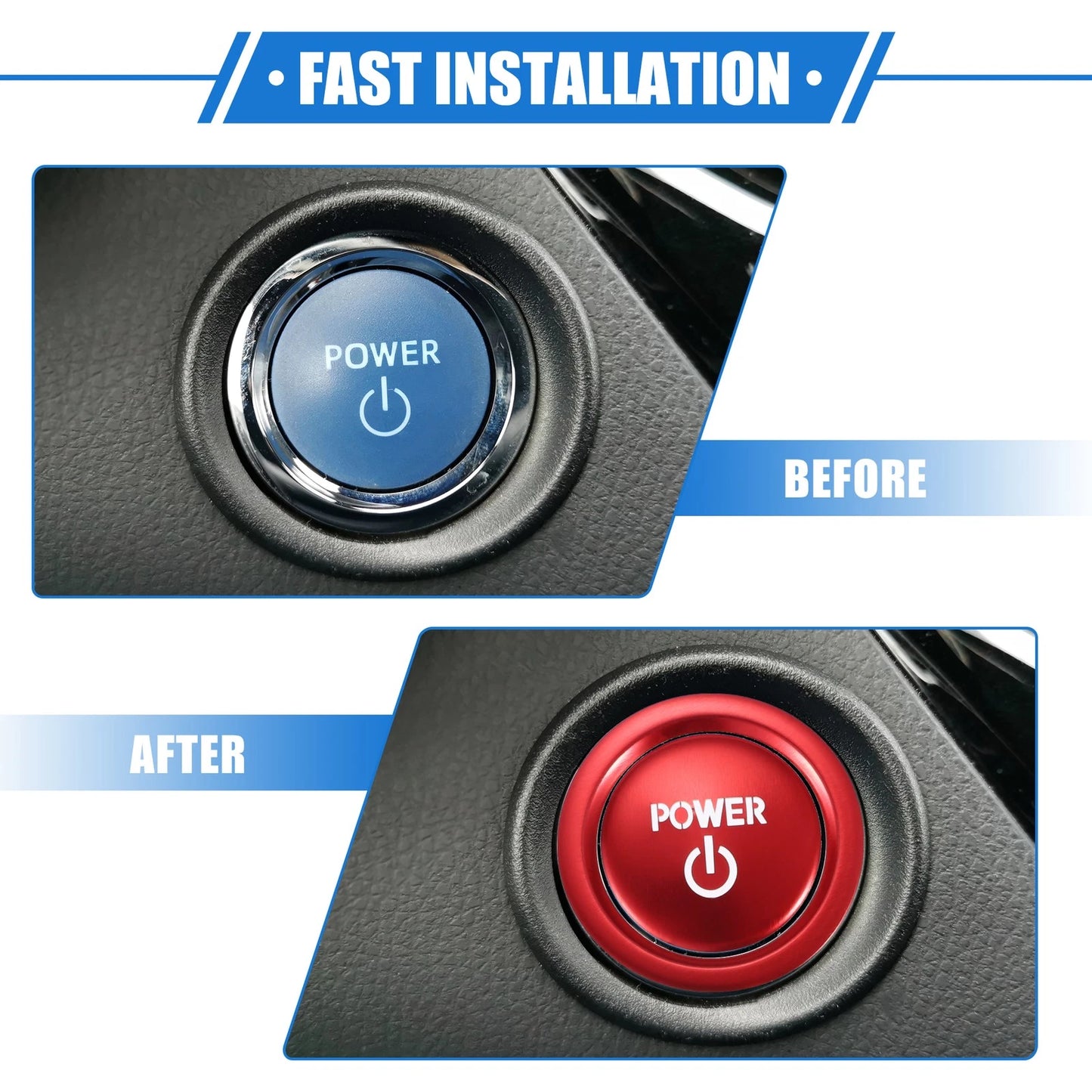 2 x Car Engine Start Ignition Power Button Covers for Toyota Sienna (2022-2023)