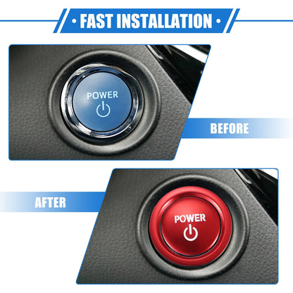 2 x Car Engine Start Ignition Power Button Covers for Toyota Sienna (2022-2023)