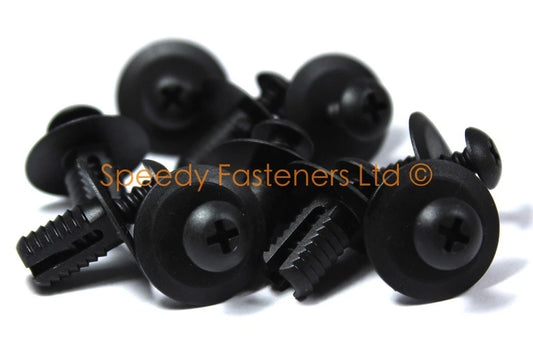 10x Plastic Black Fastex Rivet Screw for Lotus Elise