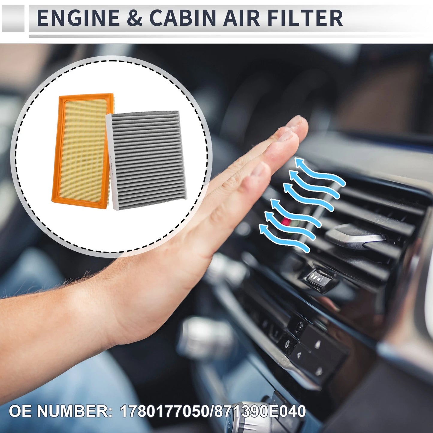 Engine Cabin Air Filter Combo for Toyota Camry 2.5 (2018–2024)