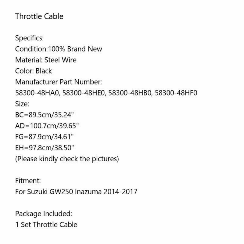 Throttle Cables for Suzuki GW250 Inazuma (2014-2017)