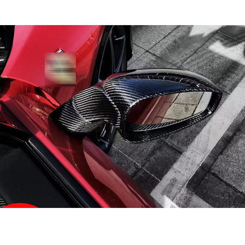 Real Carbon Fiber Rear Mirror Cover Shell Housing Kits Fit For Ferrari F458 F488