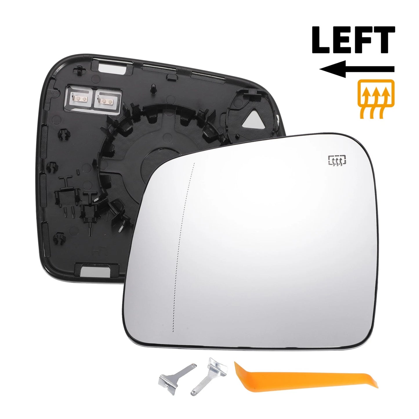 Left White Mirror Glass w/ Back Heated for Jeep Grand Cherokee