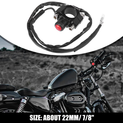 Engine Start Stop Switch Button with Mounting Backplate Red for Make Model