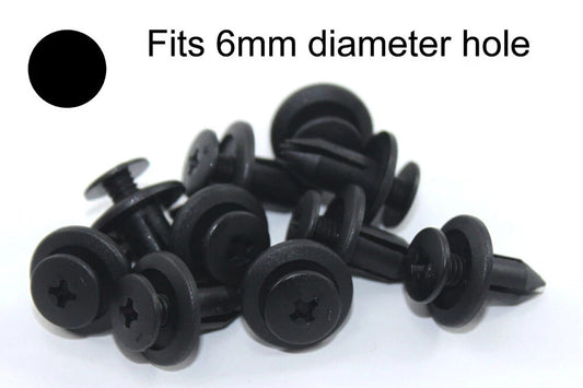 10 x 6mm M6 Plastic Screw Rivet Scrivet Fairing Panel Clips for Kawasaki
