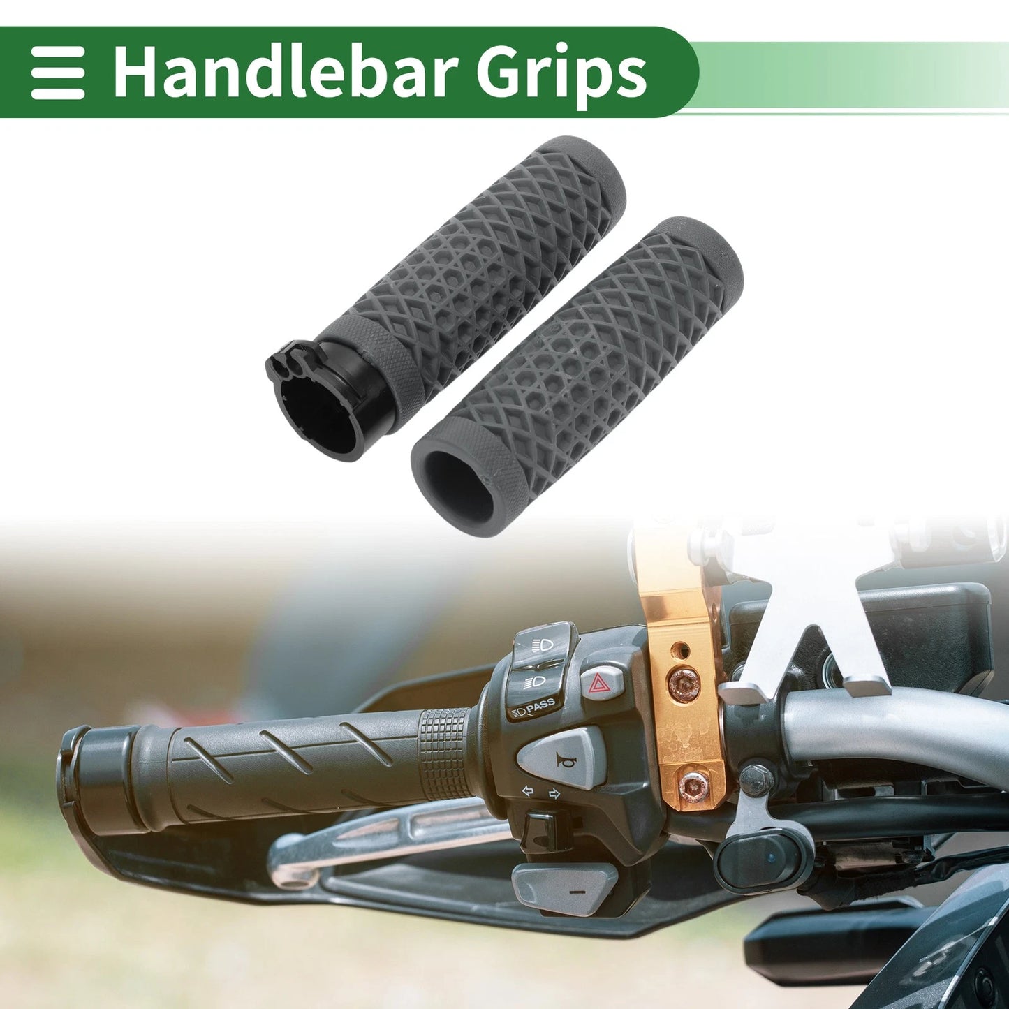 Handlebar Grips / 25mm / Grips TPU Dark Gray for Motorcycle