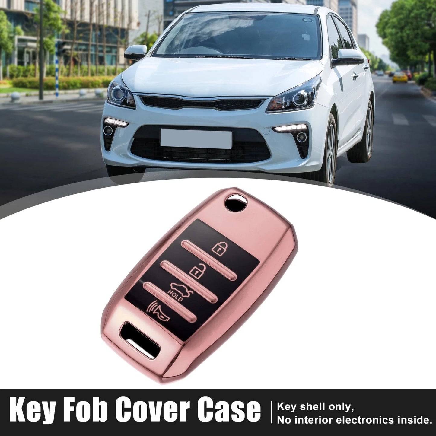 TPU Key Fob Cover Case for Kia Optima, Soul (2013-2018, 2015-2018) Pink