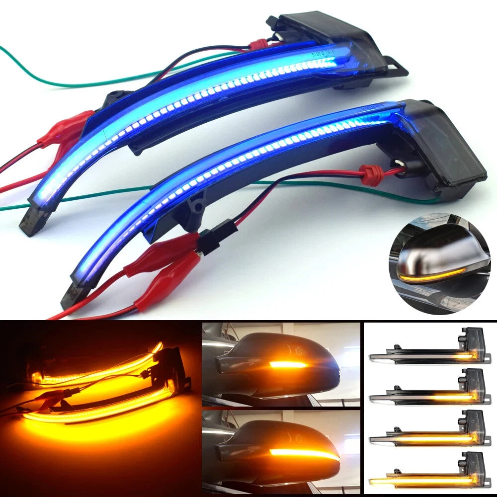 2 x Dynamic Turn Signal Side Mirror Blinker Lights for Audi A3, S5, A6 (2003-2013)