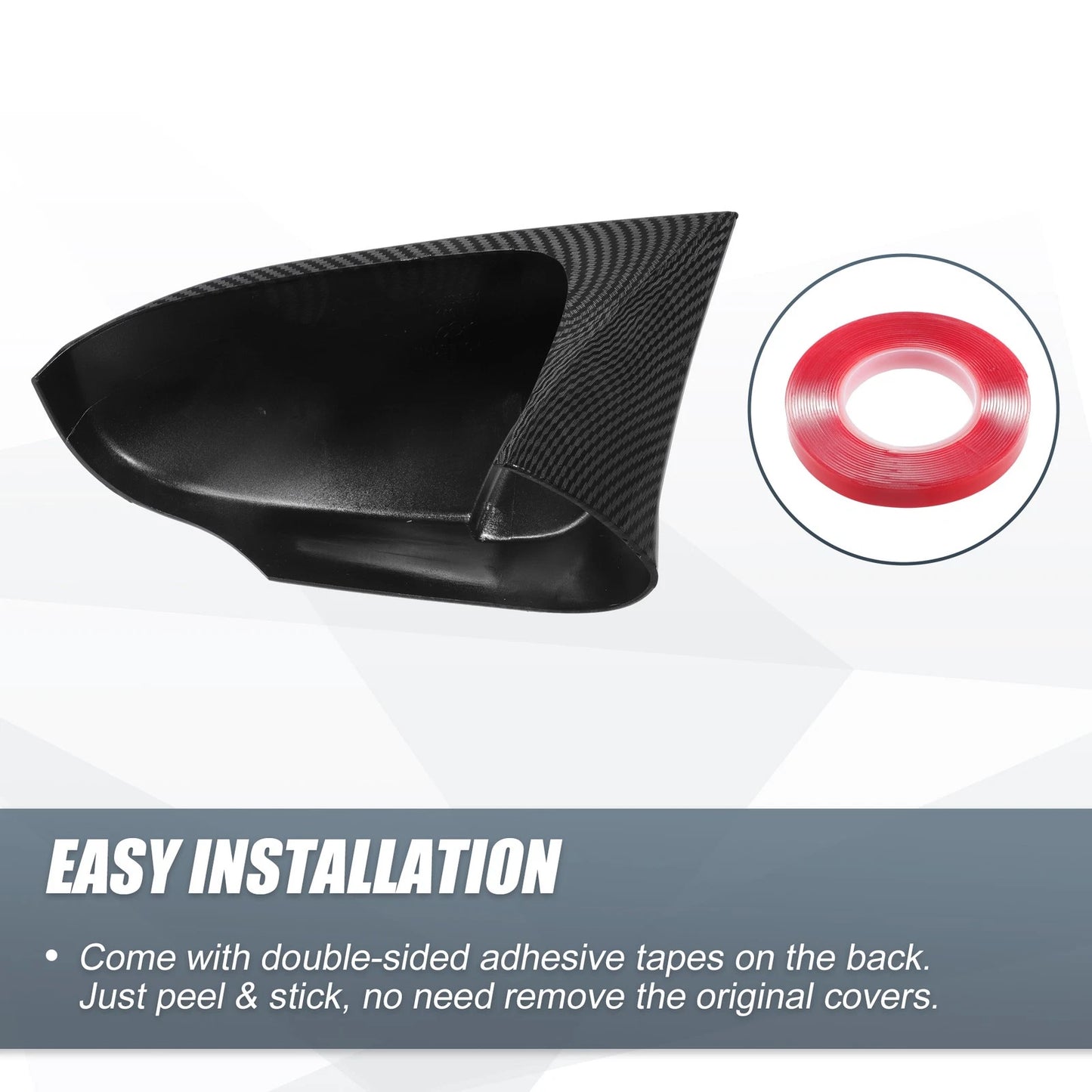 Rearview Mirror Cover Overlay Black Carbon Fiber for Toyota Corolla (2014-2018)