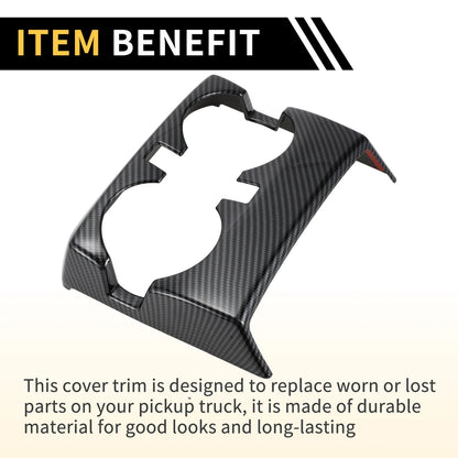 Armrestbox Rear Cup Holder Cover for Chevy Colorado Carbon Fiber (2023-2024)