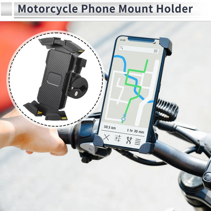 Phone Motorcycle Mount Holder for Handlebar 4.7-6.8" Phones Yellow