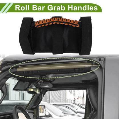 Roll Bar Grab Handles for Jeep Wrangler 1955-2023 - 2 x Orange Covers