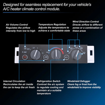 A/C Heater Climate Control Switch Module Panel for Chevrolet C2500