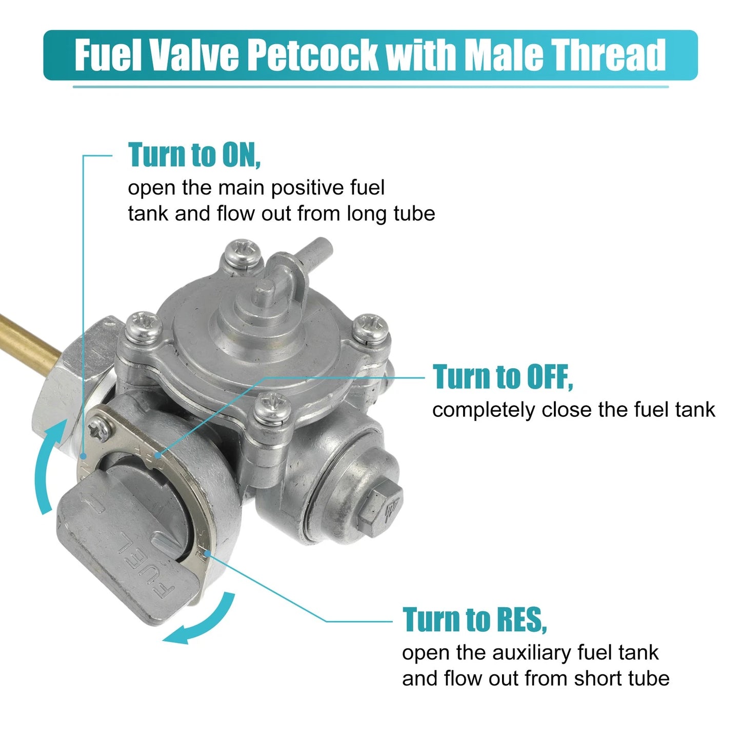 Fuel Valve Petcock with Male Thread for Honda Nighthawk 450