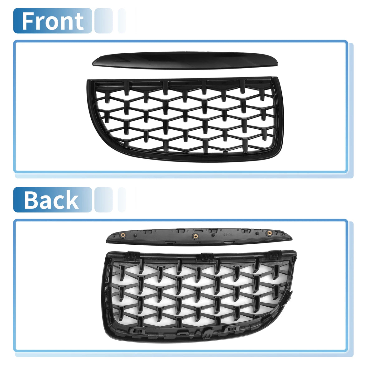 Front Hood Bumper Grille for BMW 325i 325xi 328i 328xi E90 (2006-2013) Pair