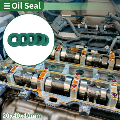 Oil Seal 20x40x10mm TPU Rotary Shaft Seal Green 5 Pcs