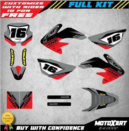Custom Graphics Full Kit for Honda CRF80 2011-2020 STING Style Stickers
