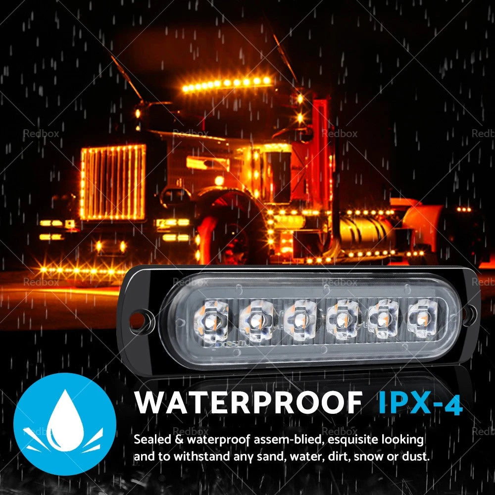 4 x LED Strobe Flash Lights for Car Truck Emergency Warning Amber