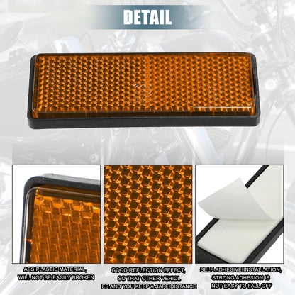 10 Pcs / Universal Self Adhesive Safety Spoke Reflective for Motorcycle Orange