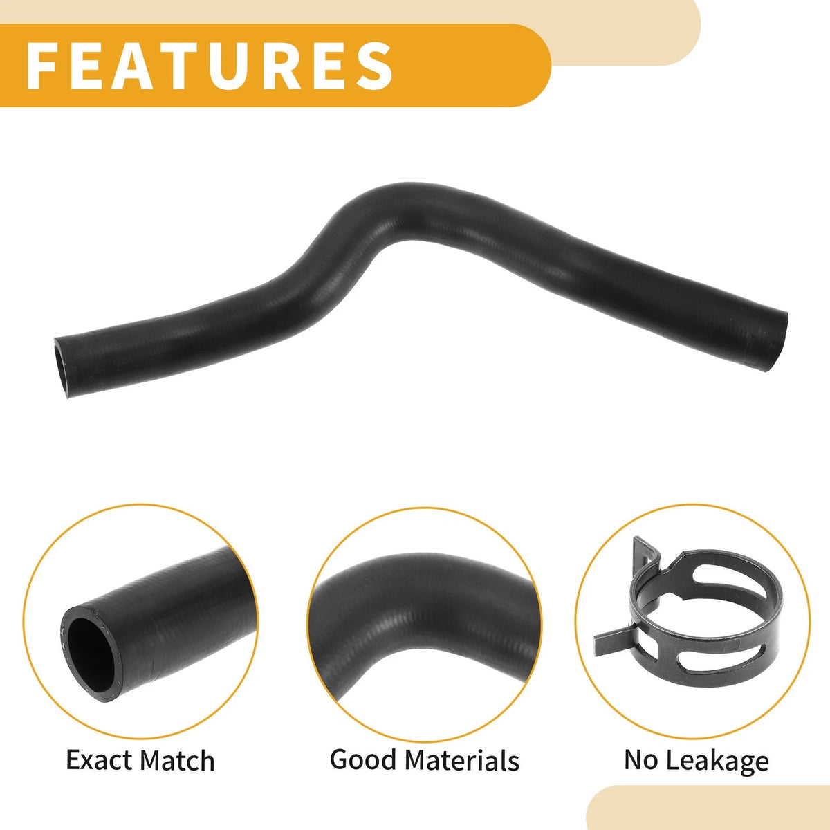 Radiator Hose for Ford Ecosport 2013-2024 Rubber Black 1 x Piece
