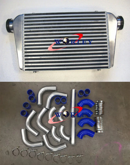 Universal Intercooler 450x300x75mm + 3" Aluminum Piping + Silicone Hoses