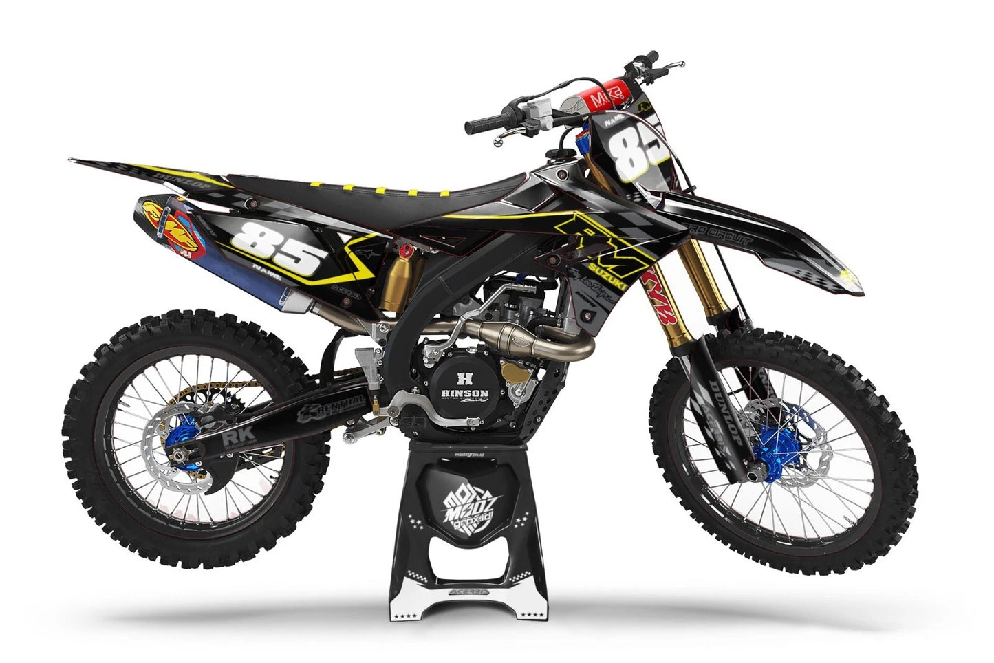 Custom Graphics Sticker Kit for Suzuki RM 85 (2000-2024) Granite Style Decals