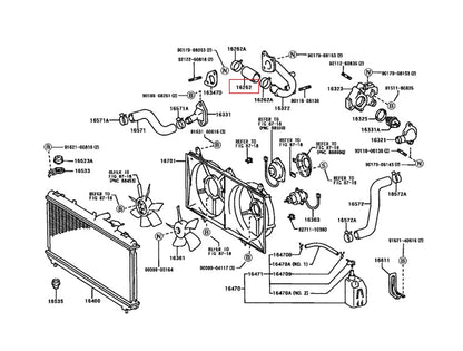 Water Inlet Hose for Toyota AT170 AT171 AT190 AT191 (1982-1992)
