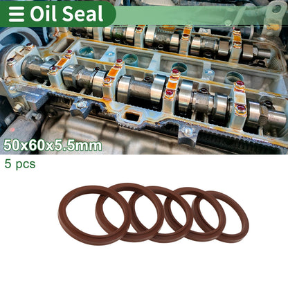 Oil Seal / 50x60x5.5mm Brown 5 pcs / Seal for Make Model