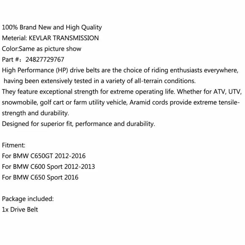V-Belt Drive Belt for BMW C 600, C 650 Sport, C 650 GT (2011-2020)