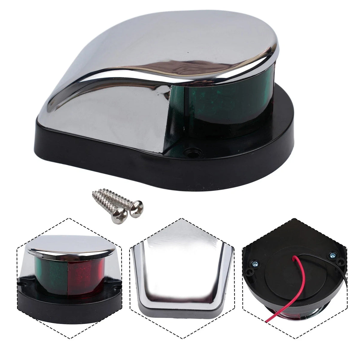 Bright Boat Light 12V LED Marine Navigation Lights Red/Green for All Boats