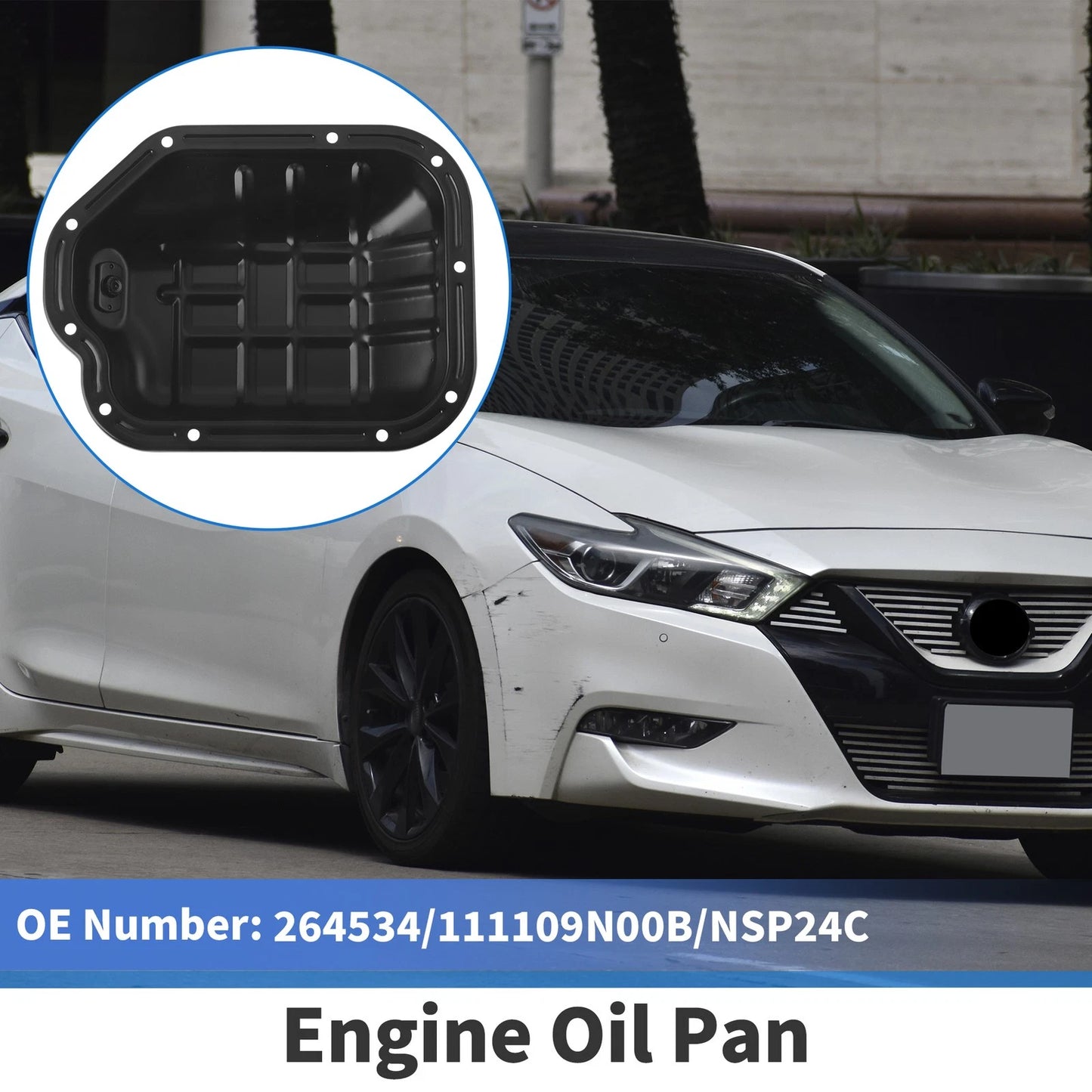 Engine Oil Pan for Nissan Maxima 2008-2018 V6 3.5L Aluminum Alloy Black