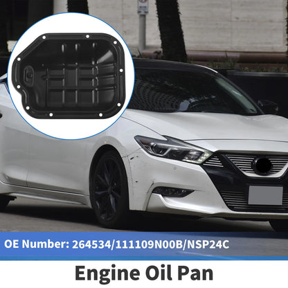 Engine Oil Pan for Nissan Maxima 2008-2018 V6 3.5L Aluminum Alloy Black