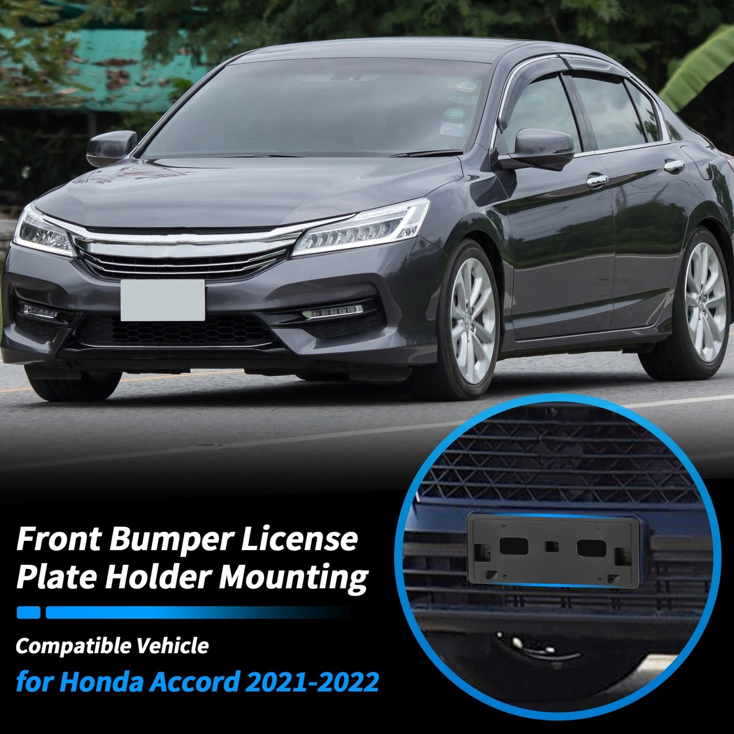 Front License Plate Bracket for Honda Accord (2021-2022) Black
