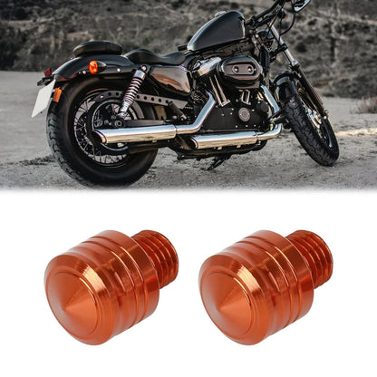 2 x 10mm Mirror Hole Plugs Orange Universal for Motorbike Motorcycle