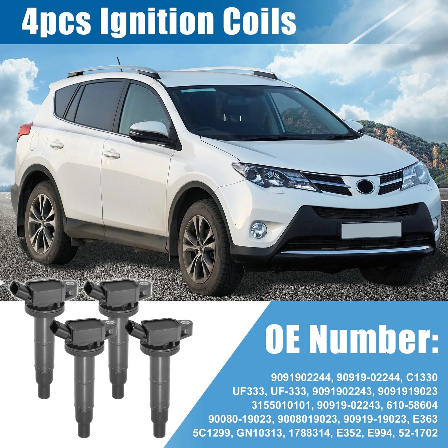 4 x 2.4L Ignition Coil for Toyota Camry RAV4 Solara