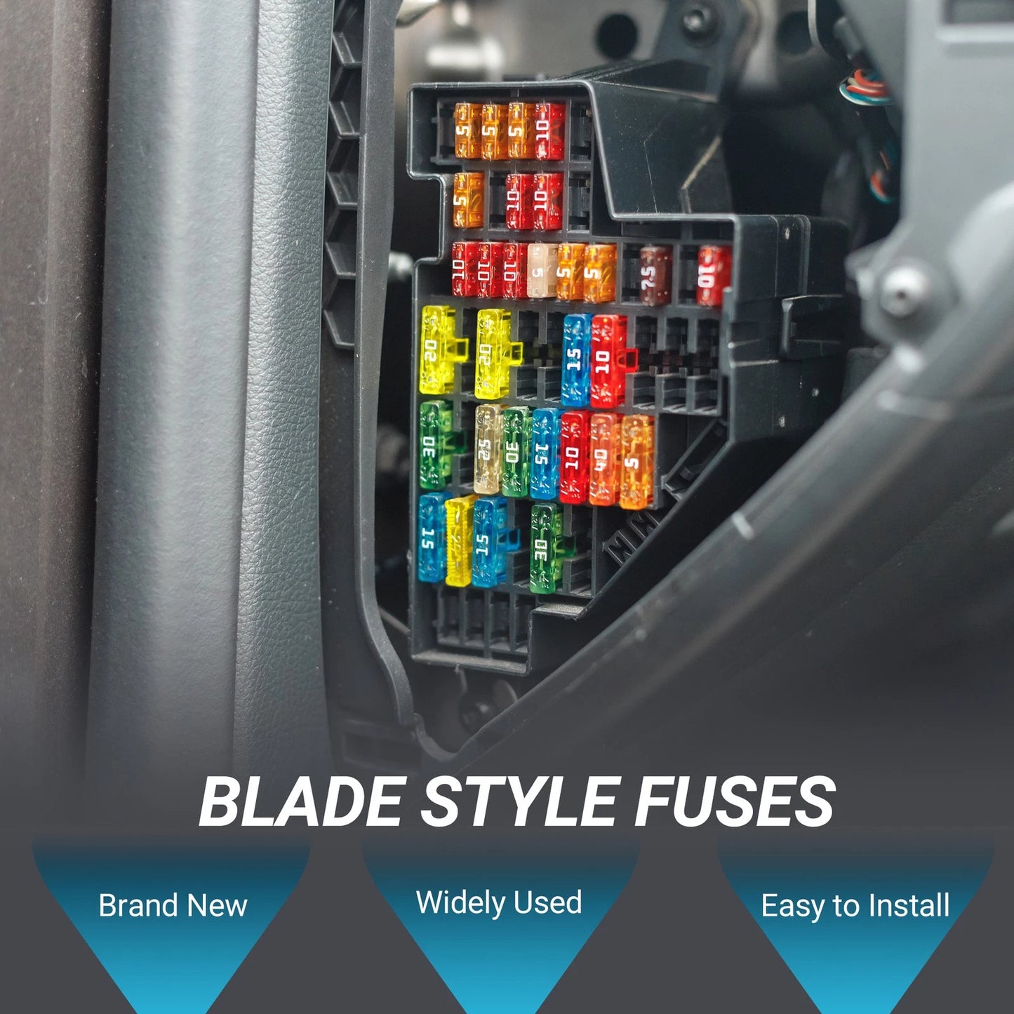 15A Mini Blade Fuses - Durable Short Circuit Protection - 100 Pcs for Cars
