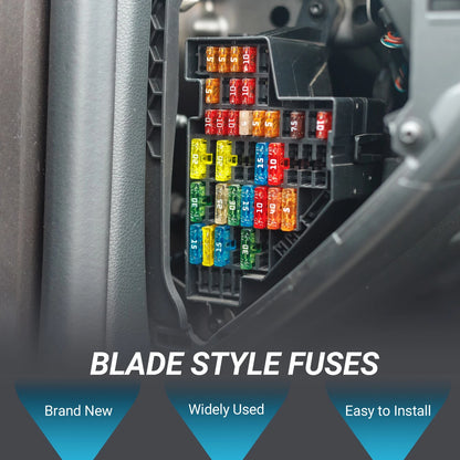 15A Mini Blade Fuses - Durable Short Circuit Protection - 100 Pcs for Cars
