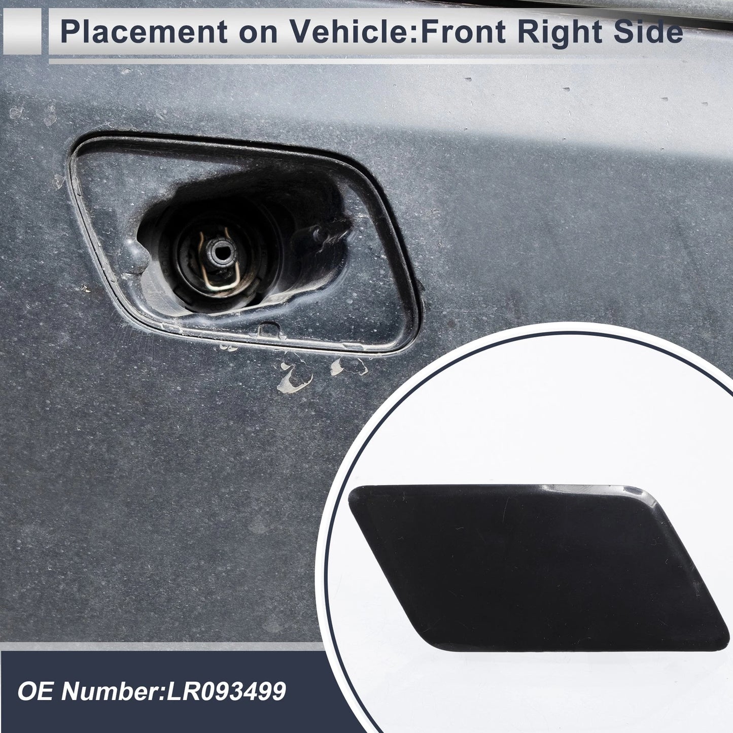 Bumper Headlight Washer Nozzle Cover for Land Rover