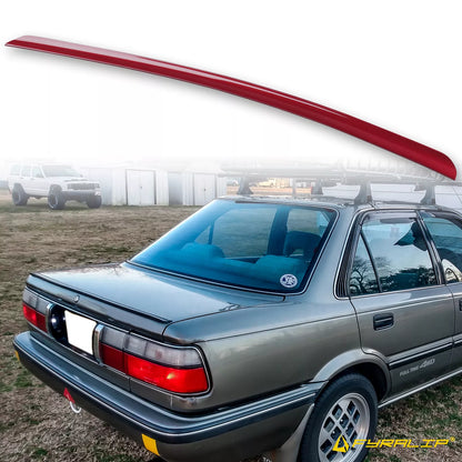 3H4 Red Boot Lip Spoiler for Toyota Corolla E90 Sedan (1987-1992)