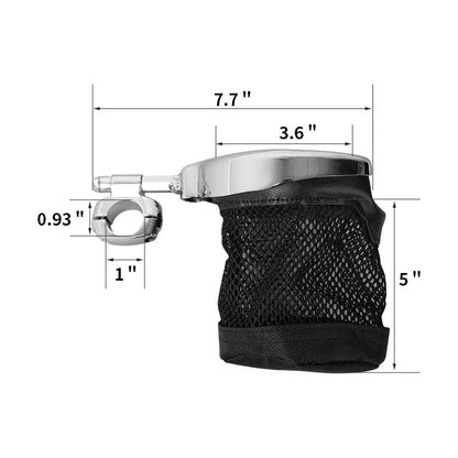 Handlebar Cup Holder for Harley Universal Metal Drink Mesh Basket