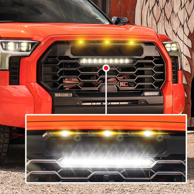 Grille Lights & LED Bar Set for 2022-2023 Toyota Tundra - 3 x Amber Lights