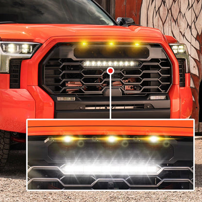 Grille Lights & LED Bar Set for 2022-2023 Toyota Tundra - 3 x Amber Lights